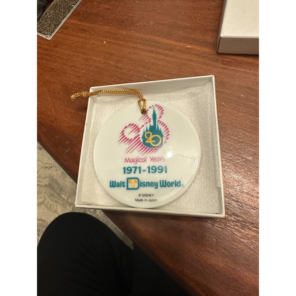 Walt Disney World 20th Anniversary Ornament 1971-1991 Mickey Minnie Donald Japan